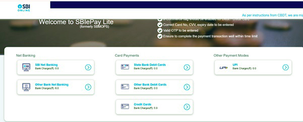 PCC Fees Payment Methods