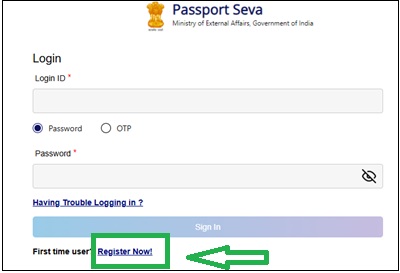 Register page