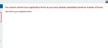 Already submitted maximum forms error